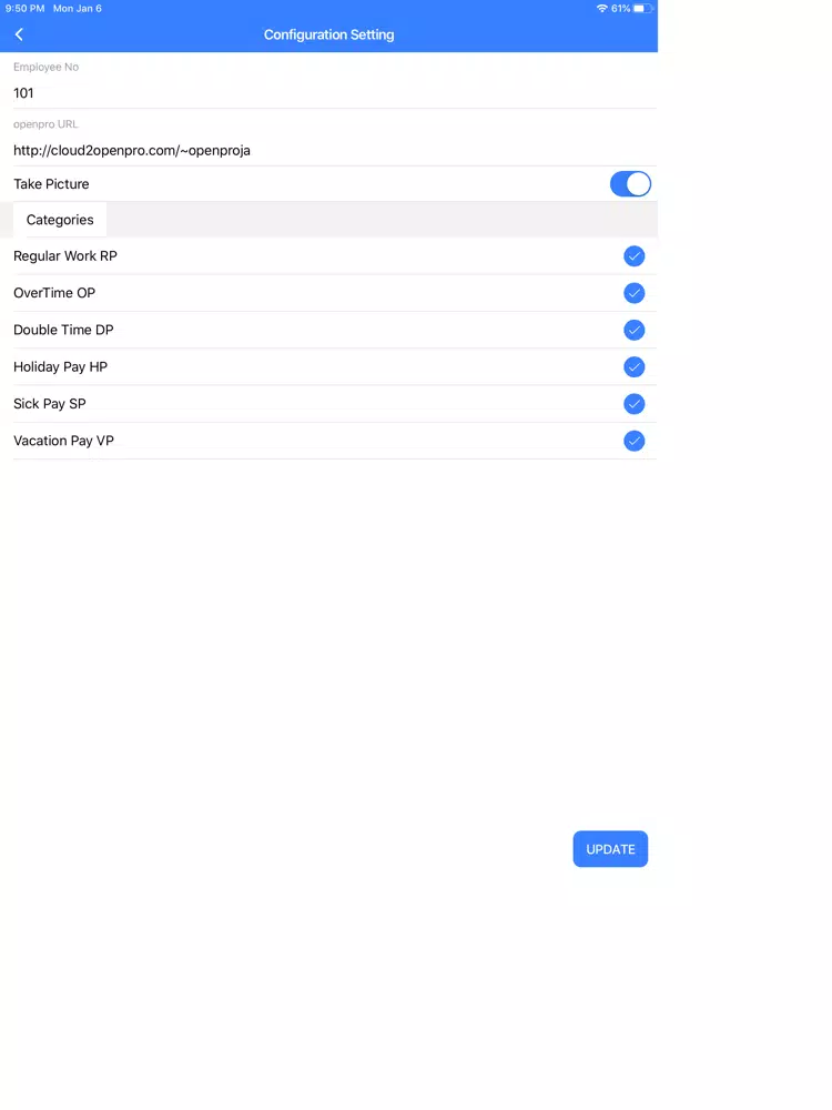 TimeCard OpenPro ERP iPad  Ekran Görüntüleri