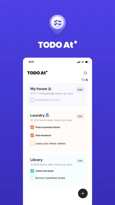 Tangkapan skrin TODO At - Tasks by location
