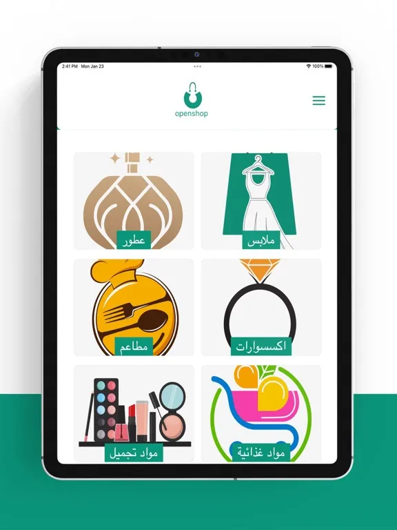 Tangkapan layar openshope iPad 