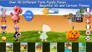 Ảnh chụp màn hình của Farm Puzzle for Babies Free: Move Cartoon Images and Listen Sounds of Animals or Vehicles with Best Jigsaw Game and Top Fun for Kids, Toddlers and Preschool