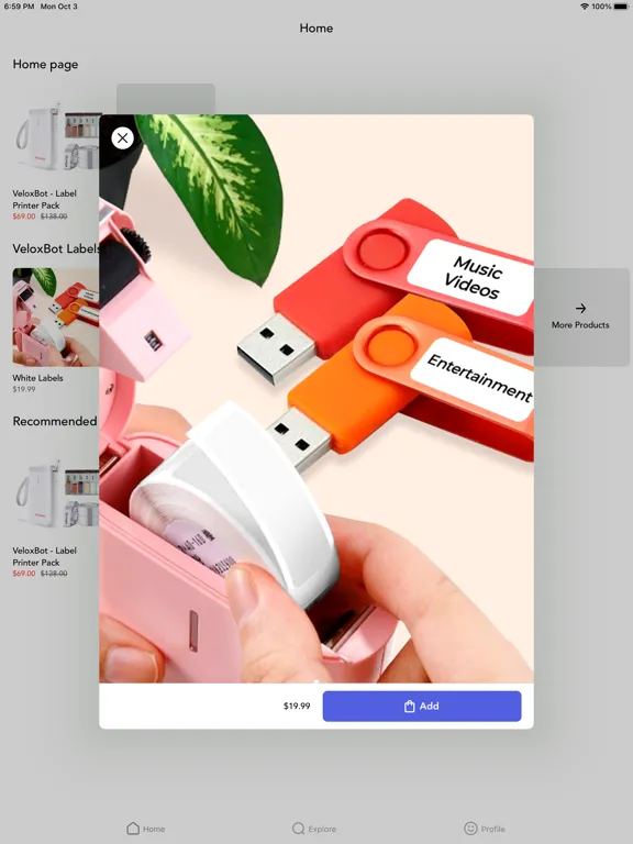 Shop VeloxBot iPad 應用截圖