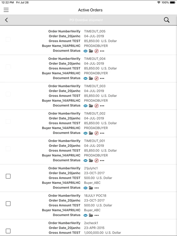 Zrzuty ekranu OpenText Active Orders Mobile iPad 
