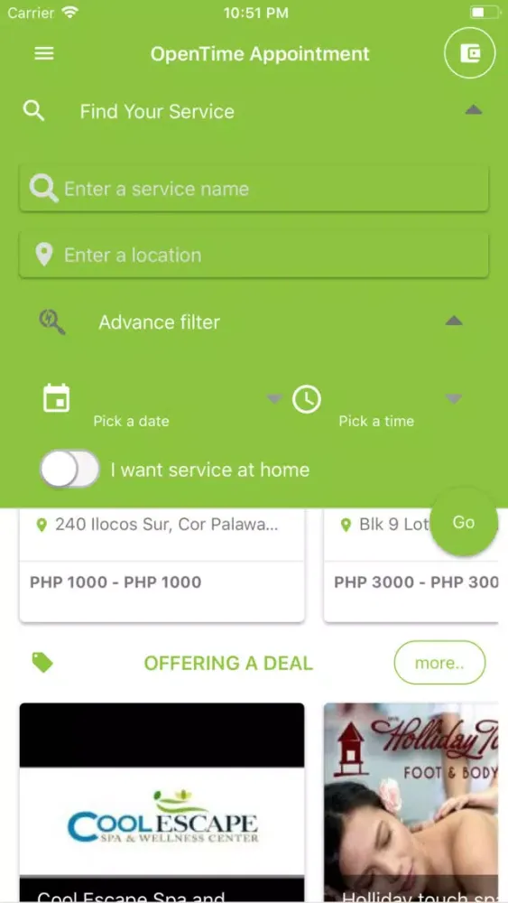 OpenTime Appointment Screenshots