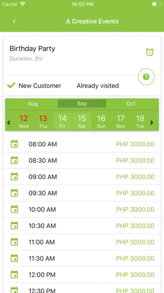 OpenTime Appointment Screenshots