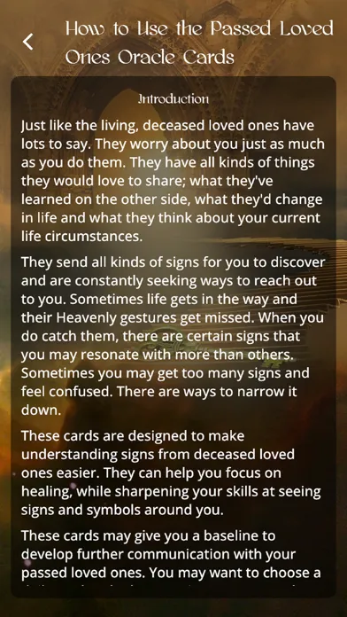 Ảnh chụp màn hình của Passed Loved Ones Oracle Cards