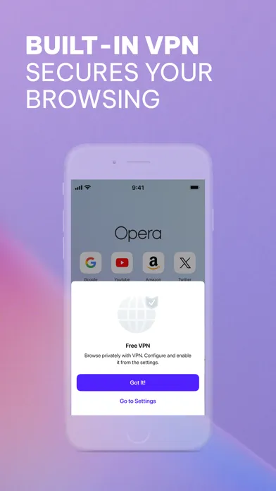 Opera: AI browser with VPN Ekran Görüntüleri