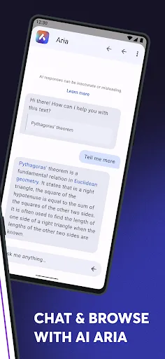 Tangkapan layar Opera browser with AI