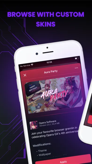 Capturas de pantalla de Opera GX