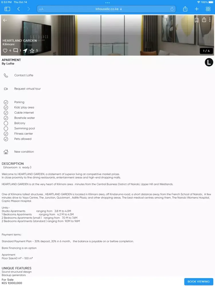 Capturas de tela do inhouse iPad 