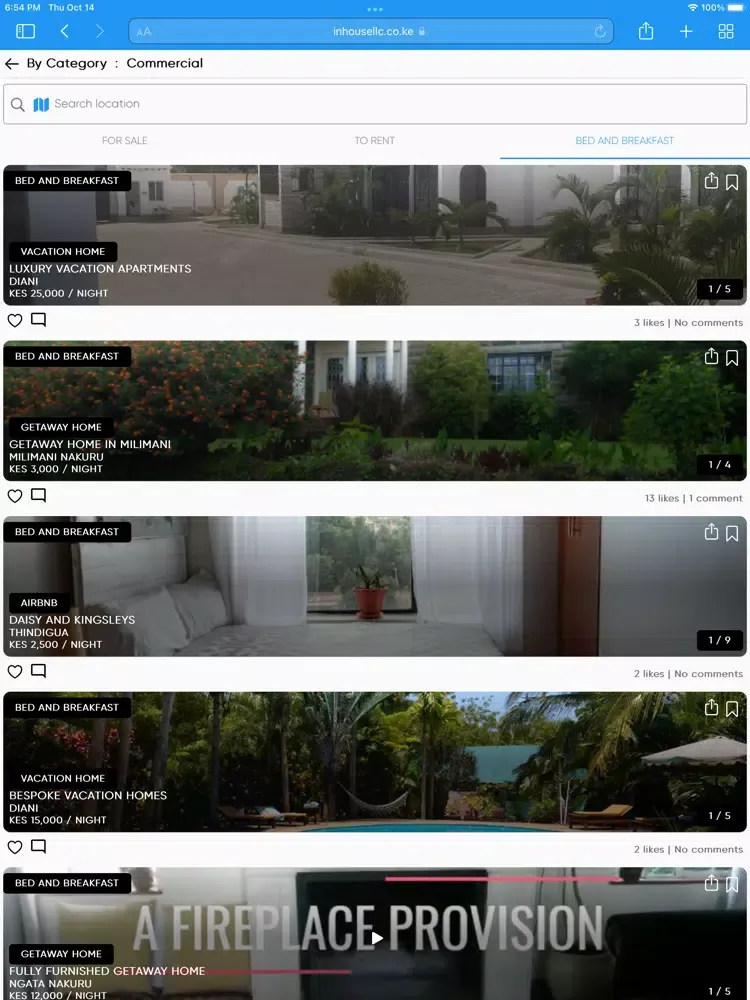 Capturas de tela do inhouse iPad 
