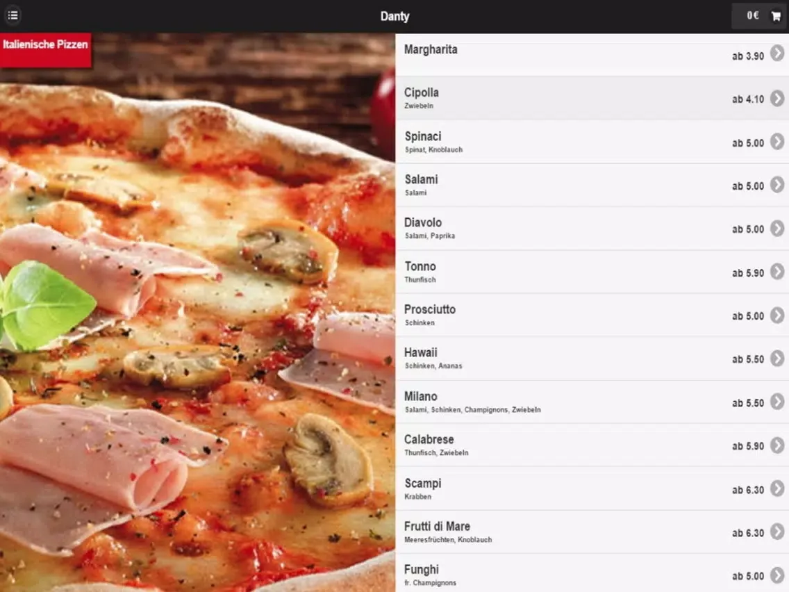 Danty Pizza Köln iPad 应用截图