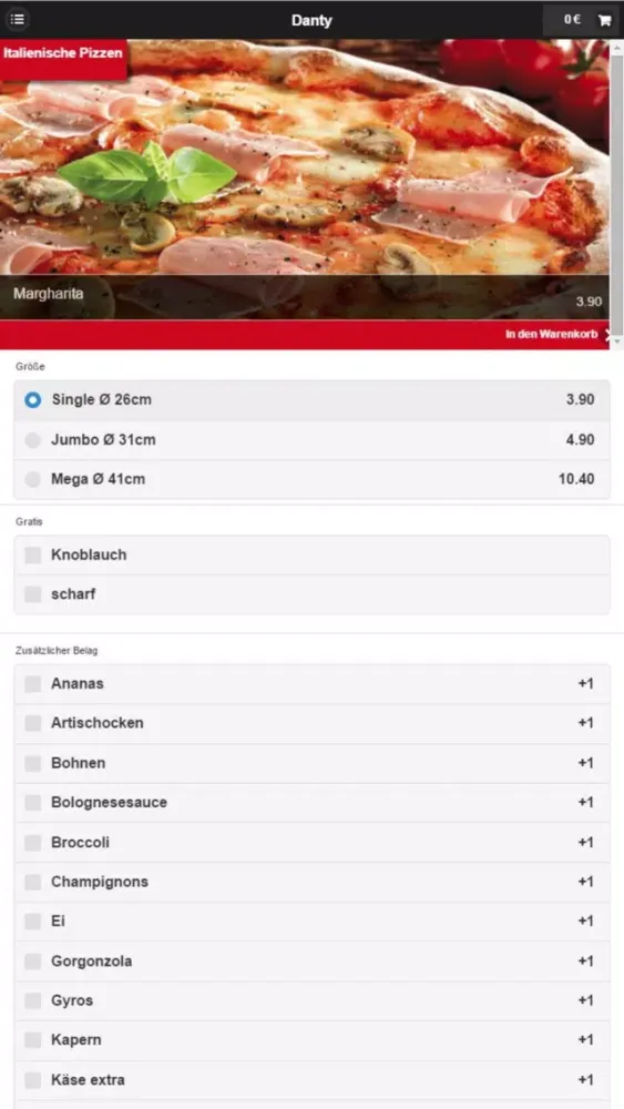 Danty Pizza Köln应用截图