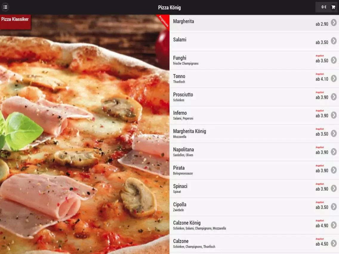 ภาพหน้าจอของ Pizza König Köln iPad 