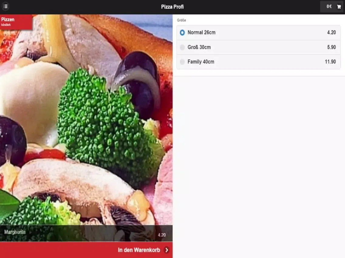 Capturas de tela do Pizza Profi iPad 
