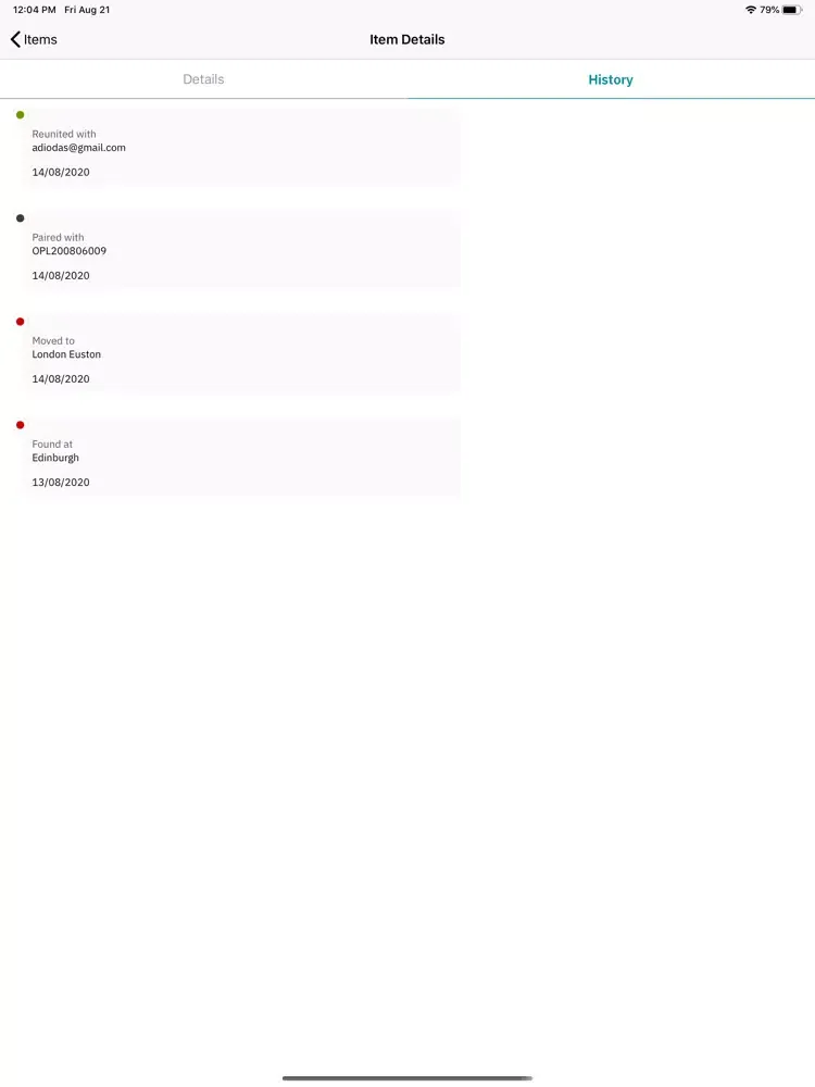 Ảnh chụp màn hình của Opinsta Lost & Found iPad 