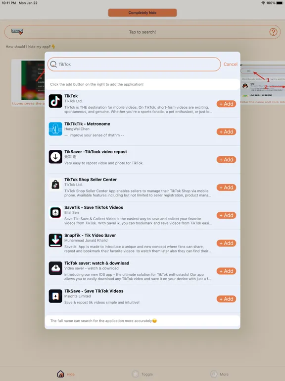 Quick Hide - Privacy Contacts iPad  Screenshots