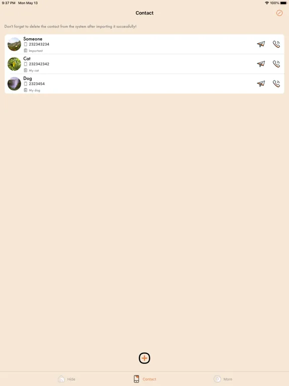 Quick Hide - Privacy Contacts iPad  Screenshots