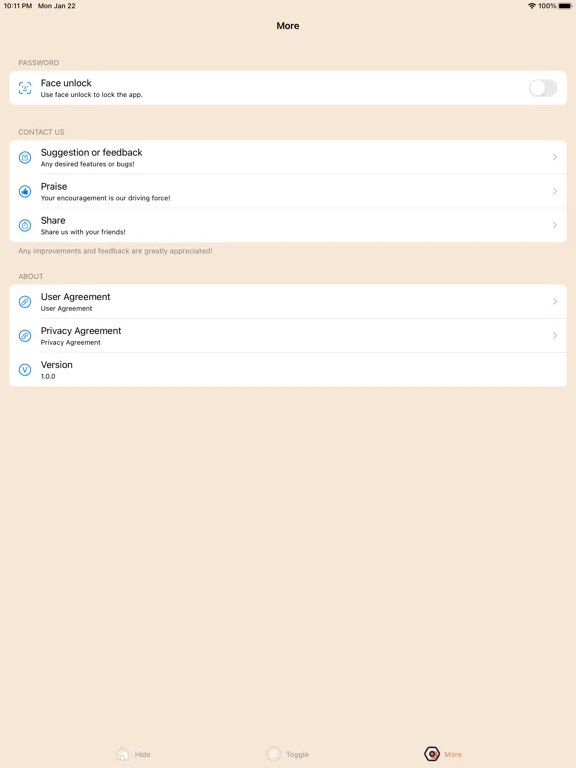 Quick Hide - Privacy Contacts iPad  Screenshots