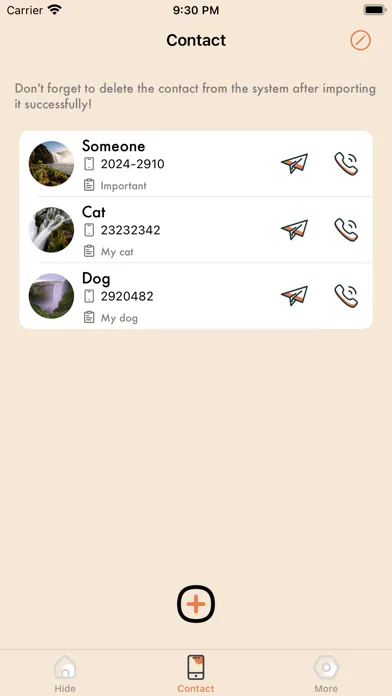 Quick Hide - Privacy Contacts Screenshots