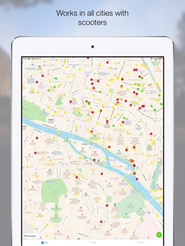 ภาพหน้าจอของ Scooter Map - All the Scooters iPad 