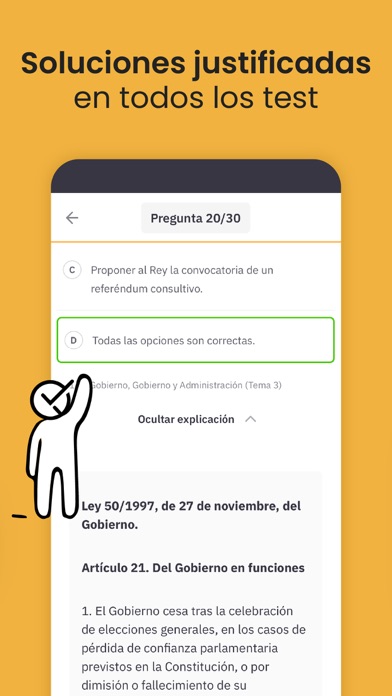 Capturas de tela do OpositaTest - Test Oposiciones