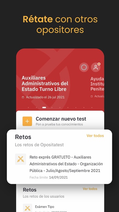 Capturas de tela do OpositaTest - Test Oposiciones