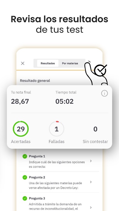 Capturas de tela do OpositaTest - Test Oposiciones