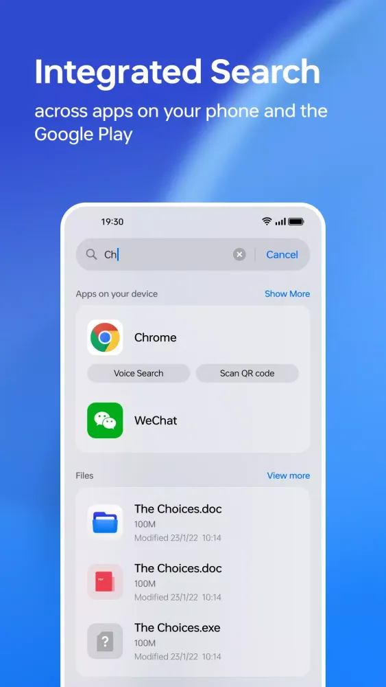 ภาพหน้าจอของ Global Search