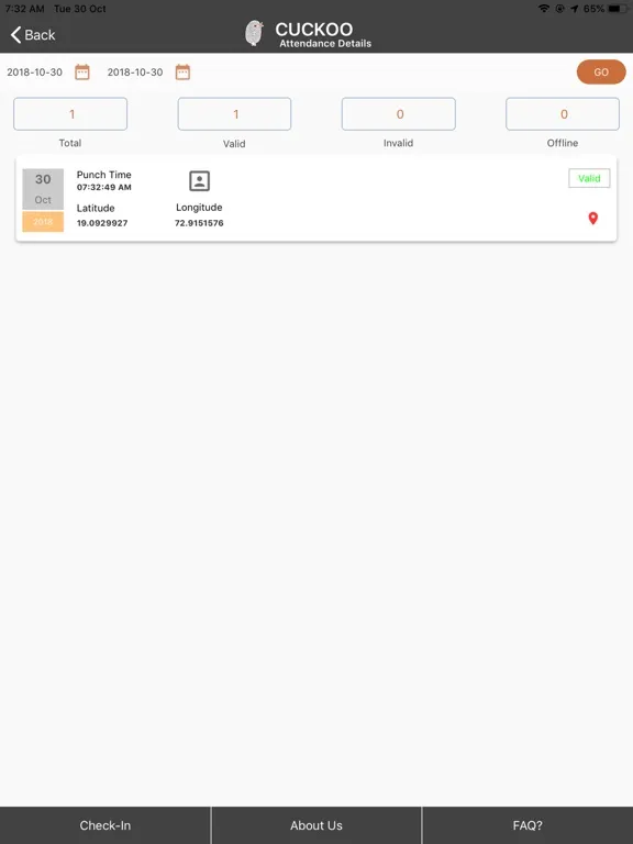 Tangkapan layar Cuckoo Tech App iPad 