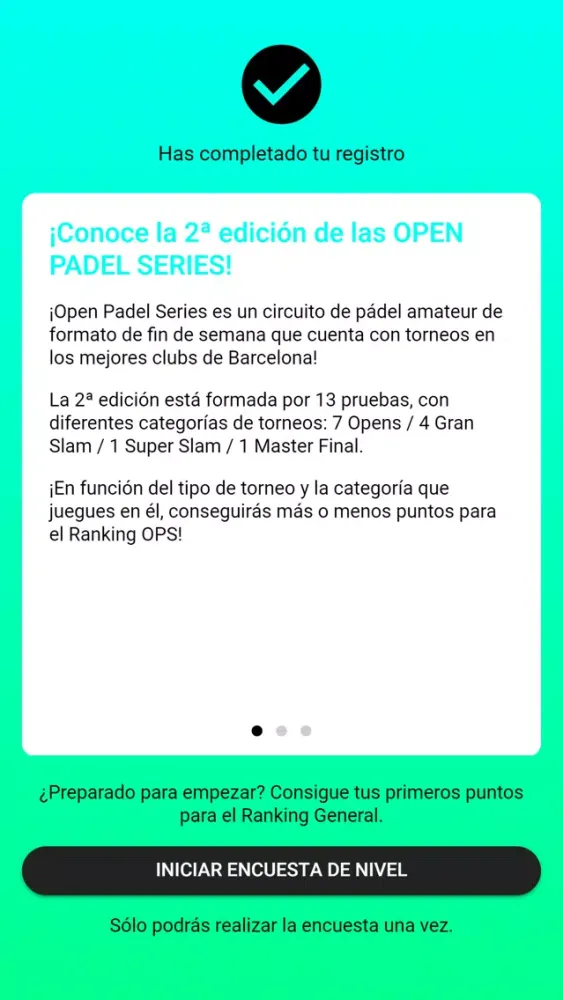 Capturas de tela do Open Padel Series