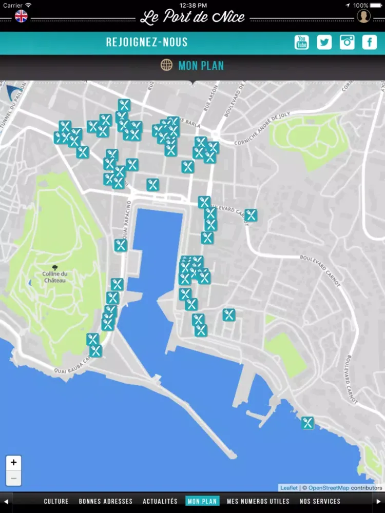 Ảnh chụp màn hình của Port de Nice iPad 