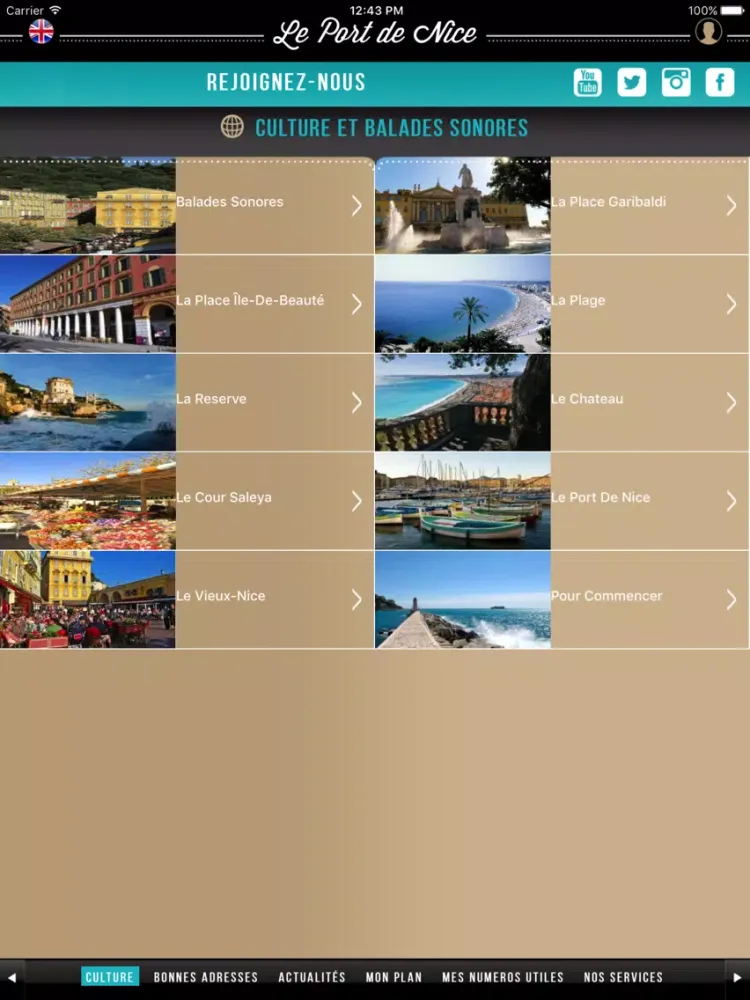 Ảnh chụp màn hình của Port de Nice iPad 