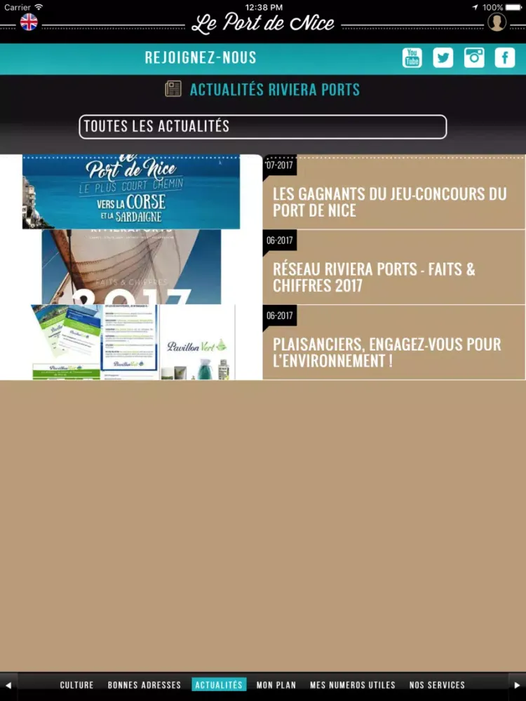 Ảnh chụp màn hình của Port de Nice iPad 