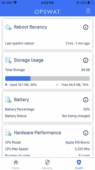 OPSWAT Mobile App স্ক্রিনশট