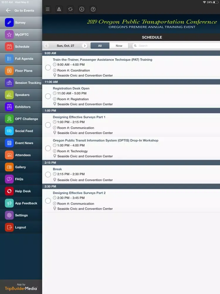 Ảnh chụp màn hình của Oregon Public Transportation iPad 