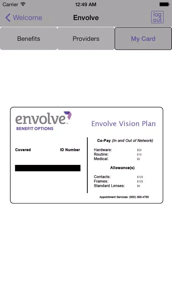 Envolve Benefit Options Screenshots