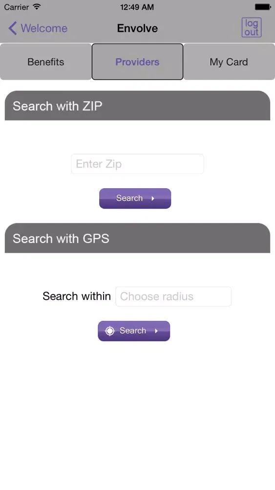 Envolve Benefit Options Screenshots