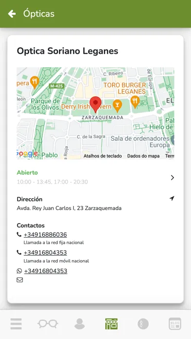Zrzuty ekranu Óptica Soriano