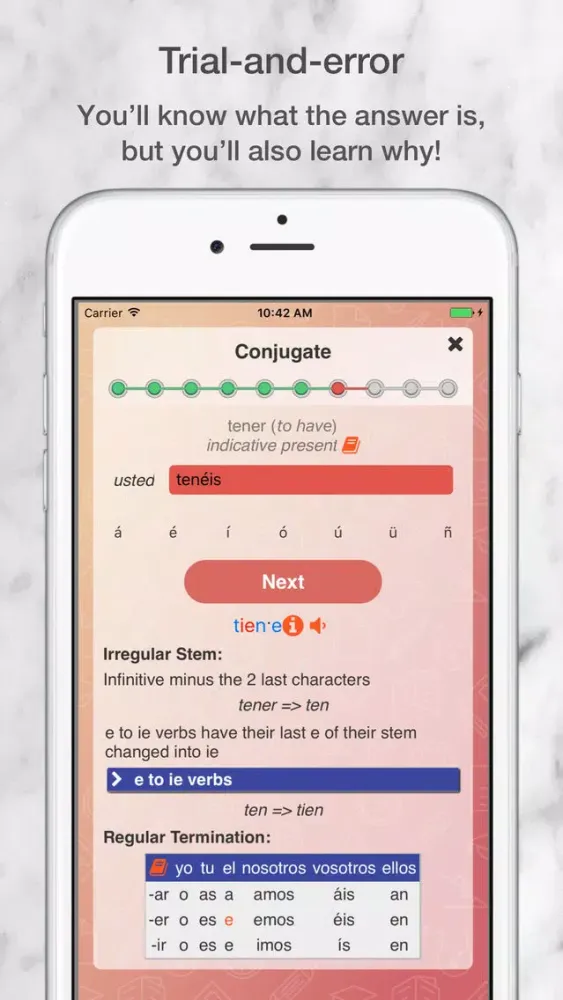 Ảnh chụp màn hình của OptimaLearn - Learn Spanish through practice free
