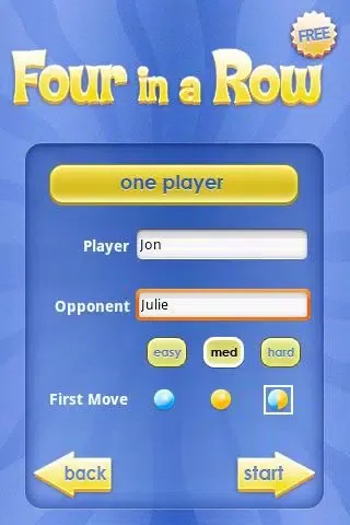 Ảnh chụp màn hình của Four in a Row
