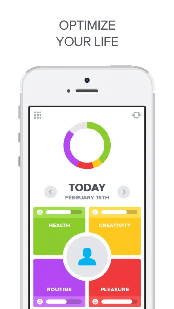 Optimized - Lifelogging and Quantified Self Improvement App Screenshots