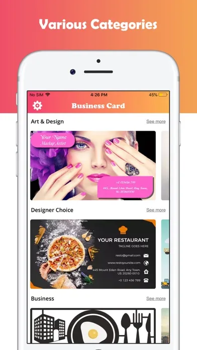 Ảnh chụp màn hình của Business Card Maker!