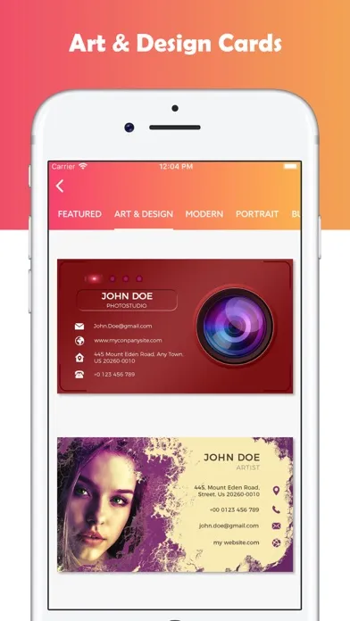 Ảnh chụp màn hình của Business Card Maker!