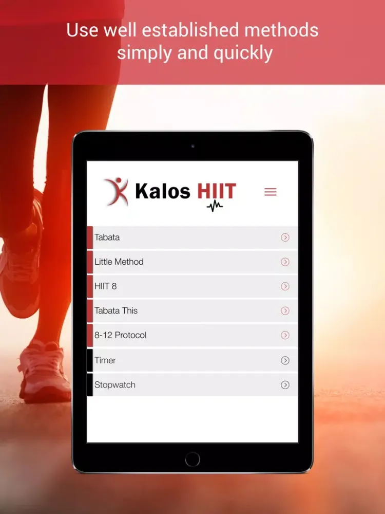 Tangkapan skrin Kalos HIIT iPad 