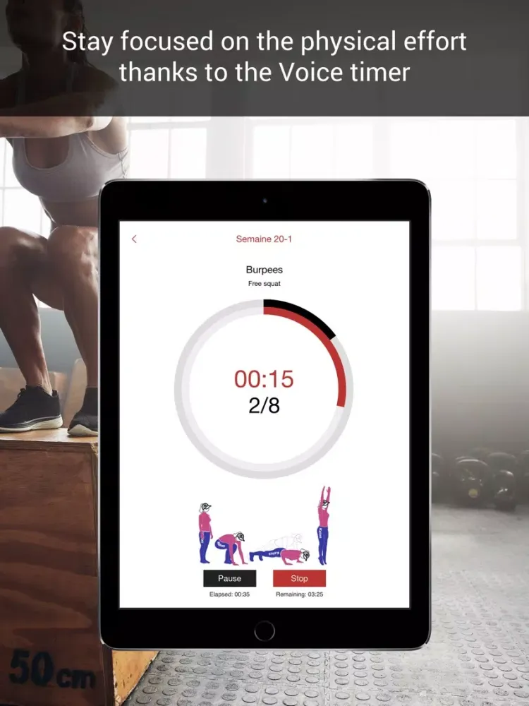 Tangkapan skrin Kalos HIIT iPad 