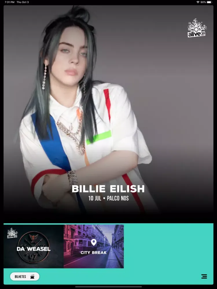 Capturas de pantalla de NOS Alive iPad 