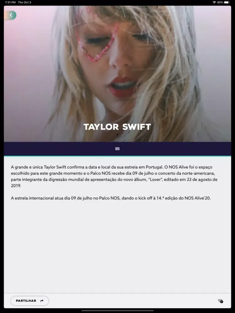 Capturas de pantalla de NOS Alive iPad 