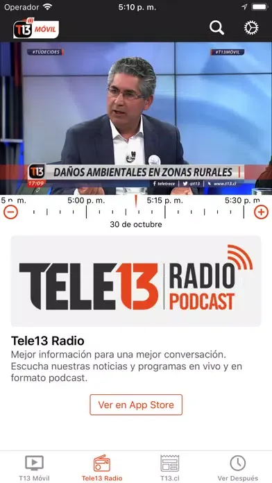 Capturas de tela do T13 Móvil