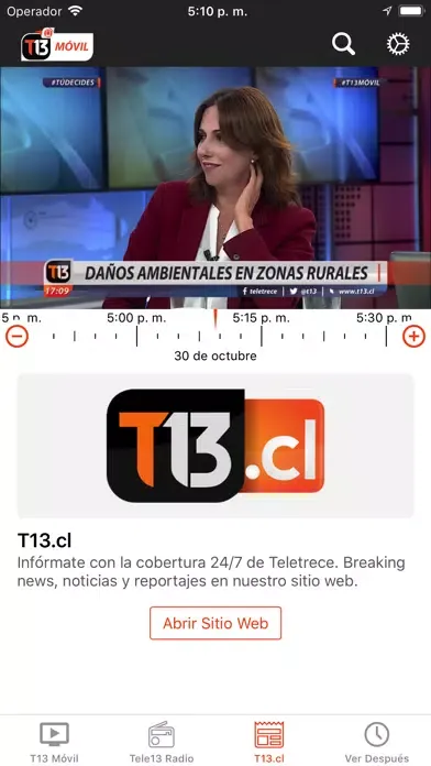 Capturas de tela do T13 Móvil