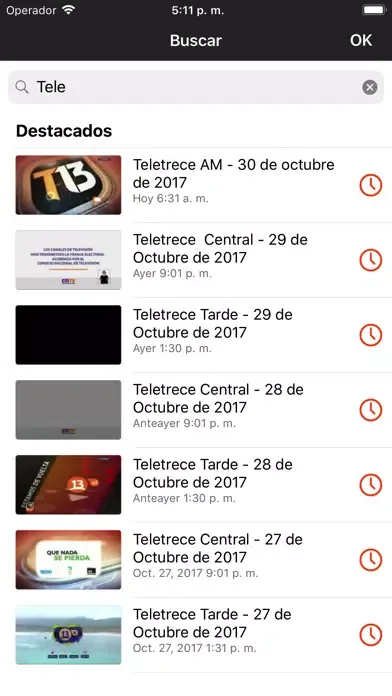 Capturas de tela do T13 Móvil